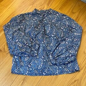 J.Crew Ruffle Neck Popover in Liberty Bourton Blooms fabric size XS BL051